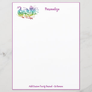 Flying Dragon Mythical Monster Rainbow Color