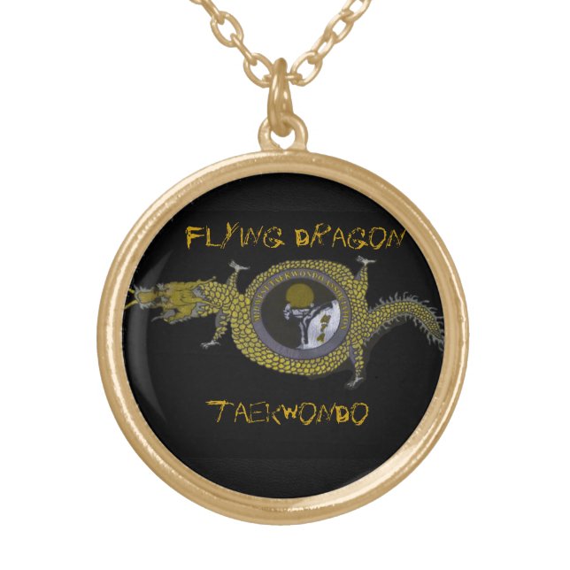 Flying Dragon Tae Kwon Do- Pendant gold (Front)