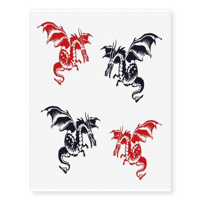 Flying Dragons Temporary Tattoos (Front)