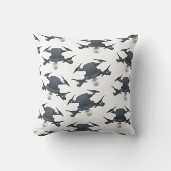 Flying Drone Pattern. Throw Pillow by bartonleclaydesign at Zazzle