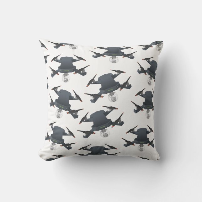 Flying Drone pattern. Throw Pillow (Front)