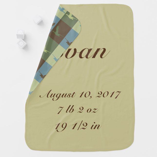 Flying Duck Personalized Baby Blanket With Name (In Situ)