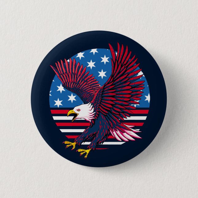 Flying Eagle and American Flag Button (Front)