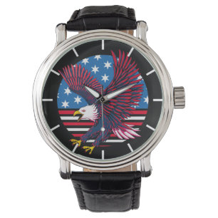 Flying Eagle and American Flag Watch