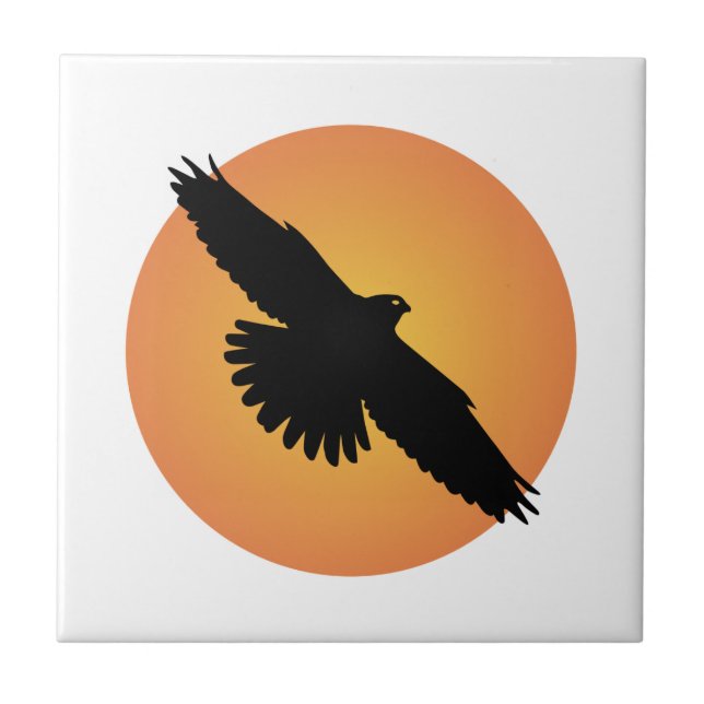 Flying eagle at front of the sun ceramic tile (Front)