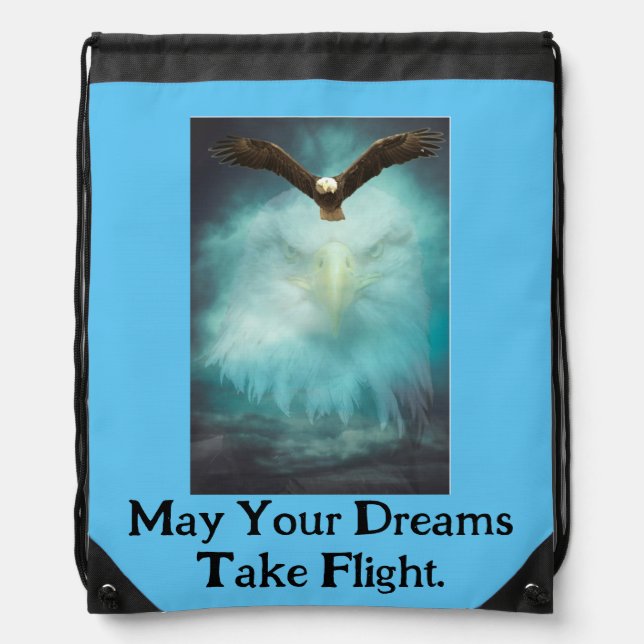 Flying Eagle Drawstring Backpack (Front)