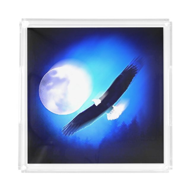 Flying Eagle & Moon Acrylic Tray (Front)