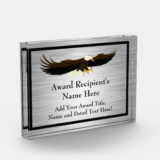 Flying Eagle Personalized Acrylic Award (Left)
