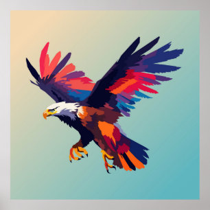 Flying eagle poster