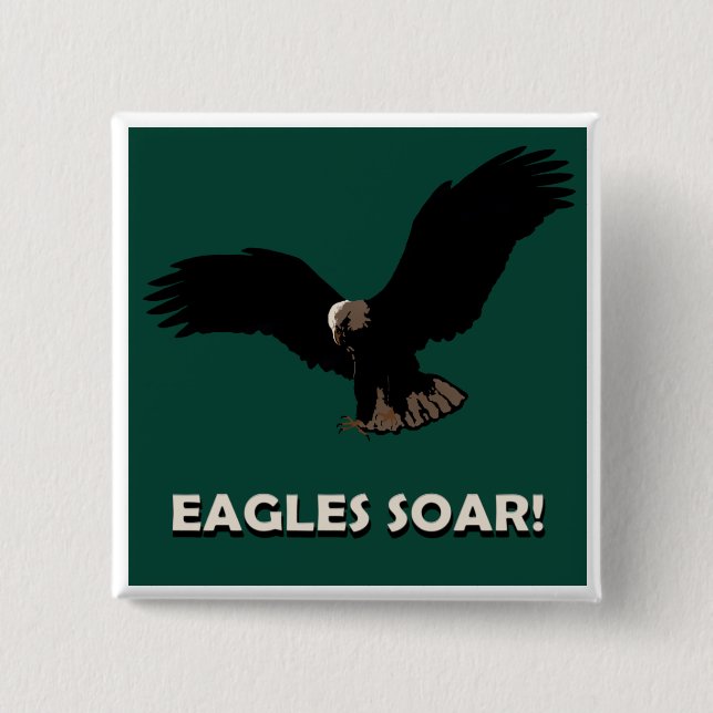 Flying Eagle Square Pinback Button (Front)