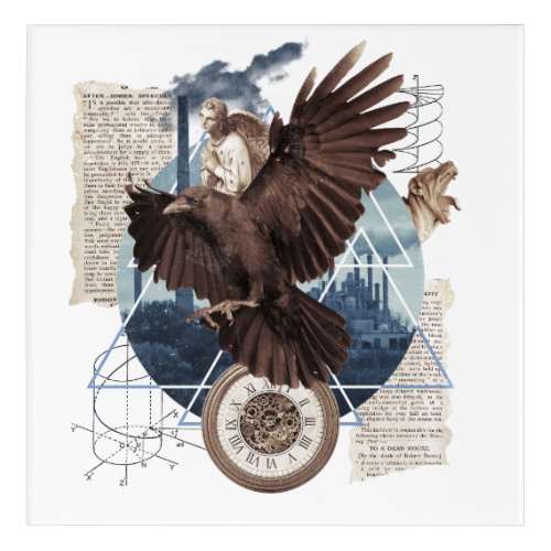 Flying Eagle with several other elements collage Acrylic Print