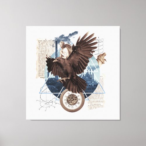 Flying Eagle with several other elements collage Canvas Print