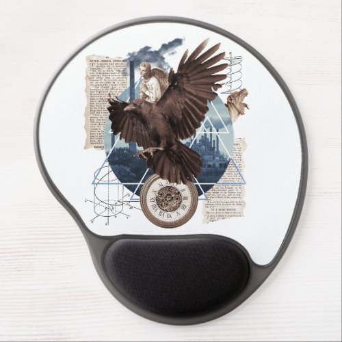 Flying Eagle with several other elements collage Gel Mouse Pad