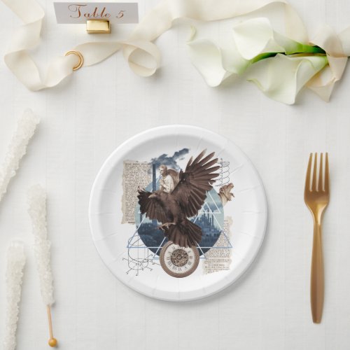 Flying Eagle with several other elements collage Paper Plates