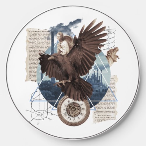 Flying Eagle with several other elements collage Wireless Charger
