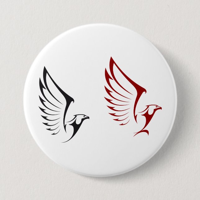 Flying Eagles Bold Bird Illustration Button (Front)