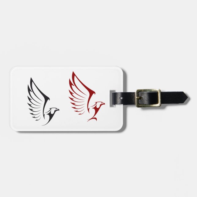 Flying Eagles Bold Bird Illustration Luggage Tag (Front Horizontal)