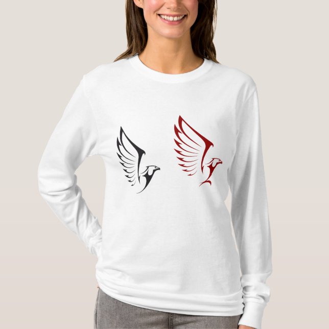 Flying Eagles Bold Bird Illustration T-Shirt (Front)