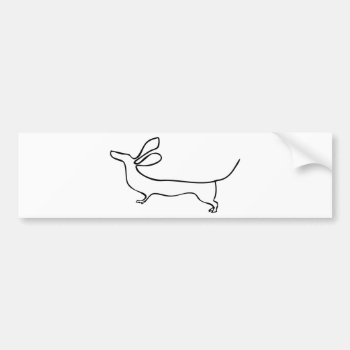 Flying Ears Dachshund One Line Illustration Bumper Sticker by Doxie_love at Zazzle