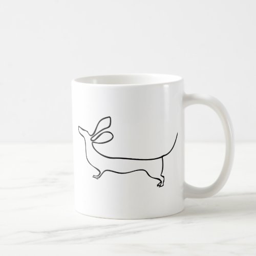 Flying ears Dachshund one line illustration Coffee Mug