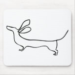 Flying Ears Dachshund One Line Illustration Mouse Pad at Zazzle