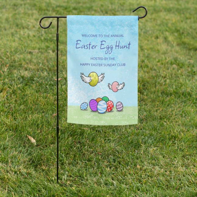 Flying Easter Eggs Garden Flag (In SItu)
