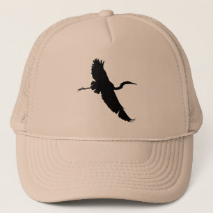 Flying Egret 1 Silhouette Hat