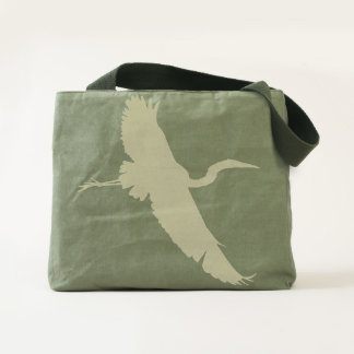 Flying Egret Silhouette Tote