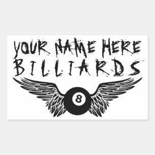 flying eightball billiards rectangular sticker
