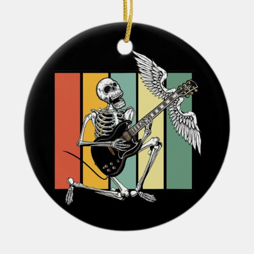 Flying Electric Guitar Musician Bass Acoustic Ceramic Ornament