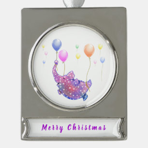 Flying Elephant Funny Christmas Ornament