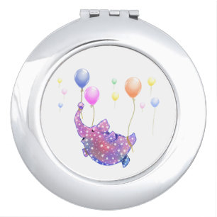 Flying Elephant Funny Compact Mirror
