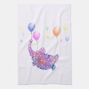 Flying Elephant Funny Kitchen Towel