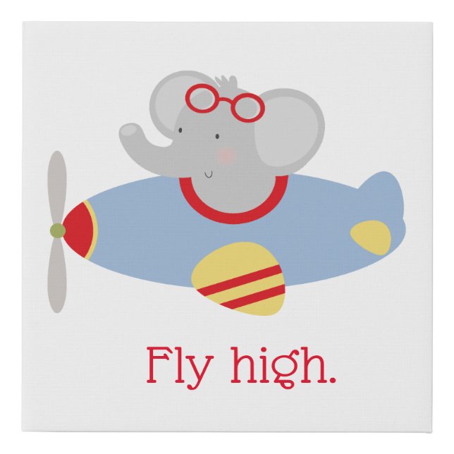Flying Elephant Nursery Wall Art (Front)