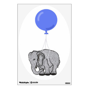 Flying elephant wall sticker