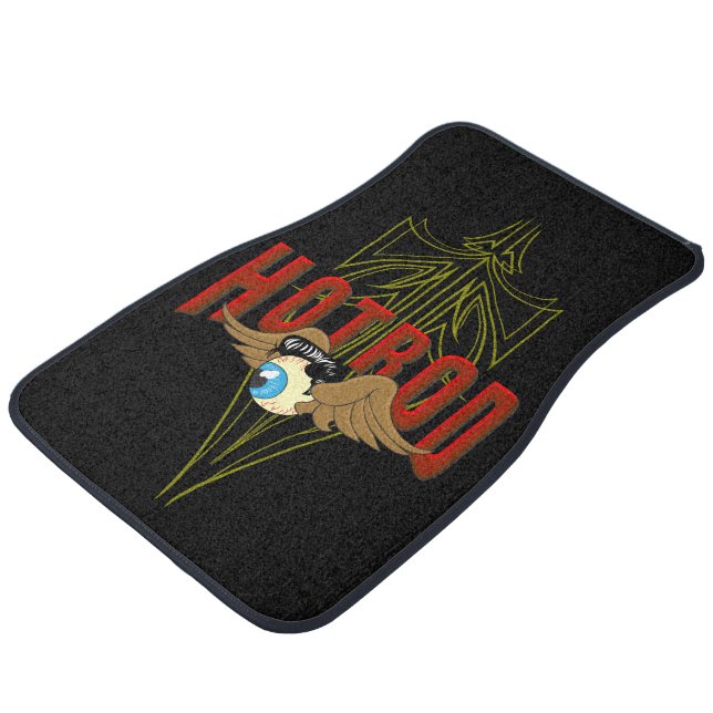 Flying Eyeball Hot Rod Car Floor Mat (Angled)