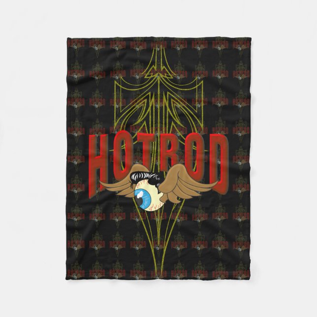 Flying Eyeball Hot Rod Fleece Blanket (Front)