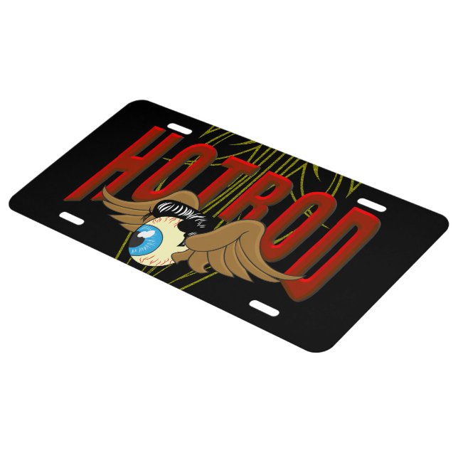 Flying Eyeball Hot Rod License Plate (Side)