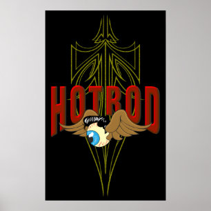 Flying Eyeball Hot Rod Poster