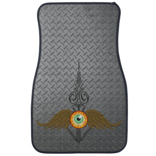 Flying Eyeball Pinstripe Car Floor Mat