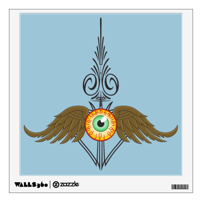 Flying Eyeball Pinstripe Wall Sticker (Front)