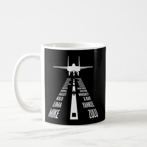 Flying F_15 Eagle Pilot Landing Phonetic Alphabet  Coffee Mug