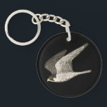 Flying Falcon Colored Pencil art on black Keychain<br><div class="desc">This flying falcon is drawn in colored pencil and looks cool on a keychain! Check out my shop for more, </div>