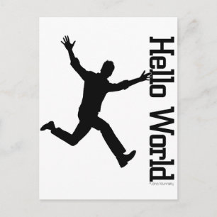 Flying Figure Black/White Grphic Art Postcard