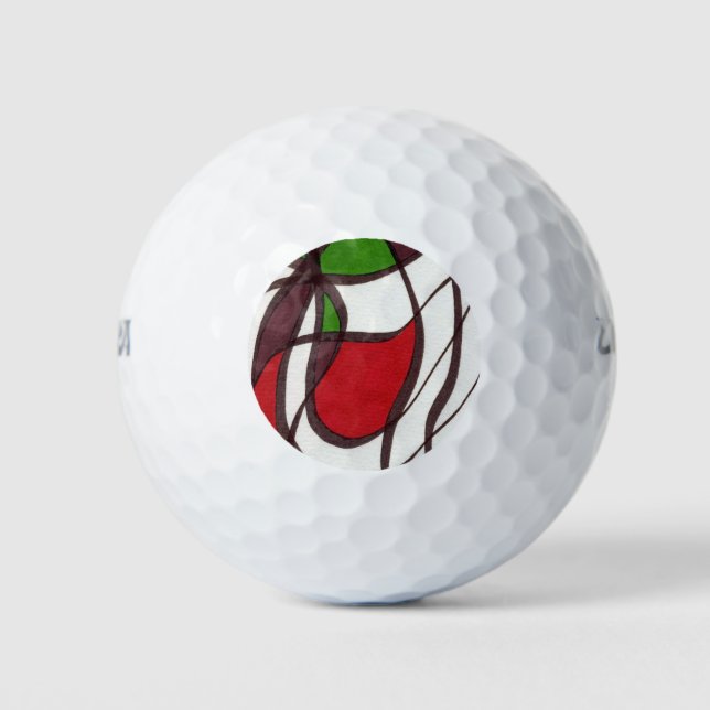 "Flying Fish" Abstract Custom Wilson Golf Bal Balls (Front)
