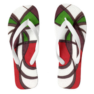 "Flying Fish" abstract flip flops. Flops