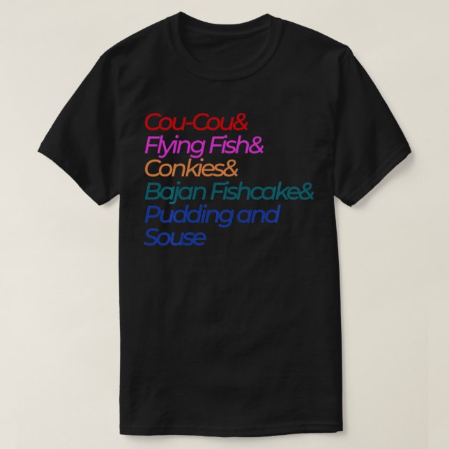 Flying Fish Bajan Iconic Food Barbados Famous Dish T-Shirt (Design Front)