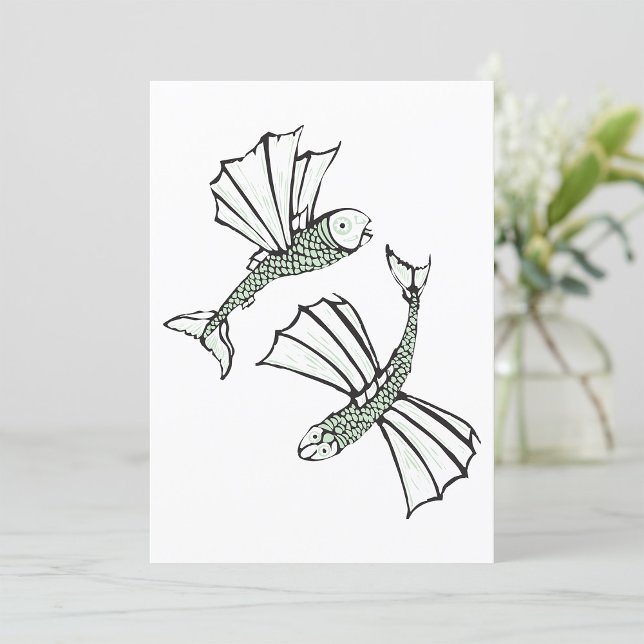 Flying Fish Hand Drawn Ocean Creature Invitation (Creator Uploaded)