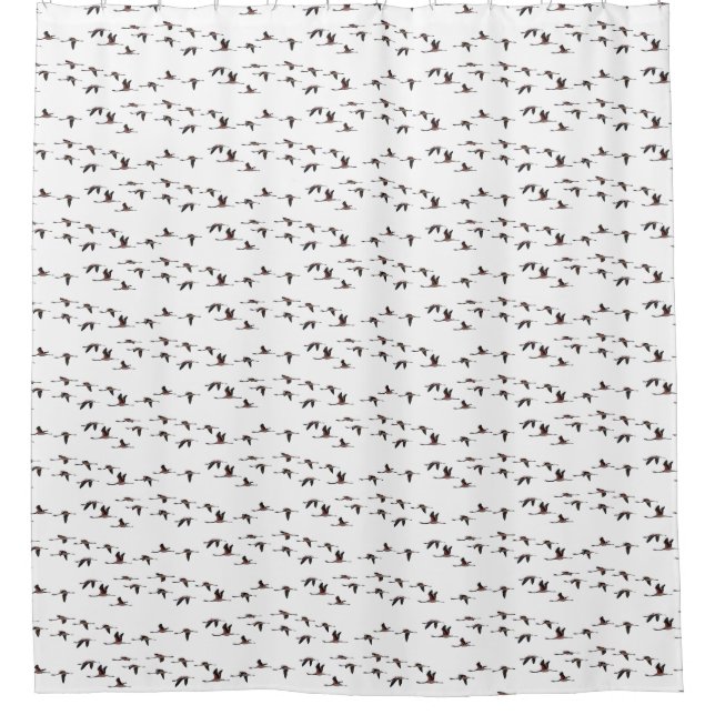 Flying Flamingos Shower Curtain (choose colour) (Front)