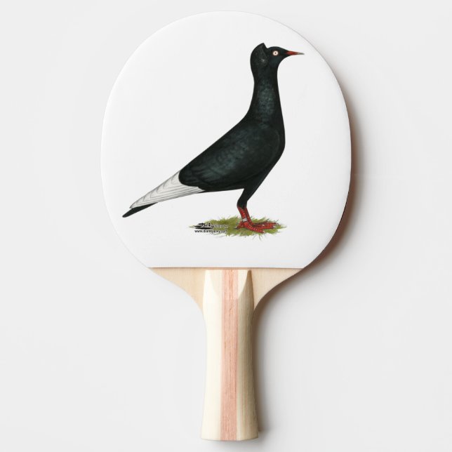 Flying Flight Black Cap Pigeon Ping Pong Paddle (Front)